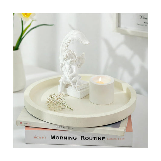 Decorative Trays / White Round Tray / CREAM WHITE