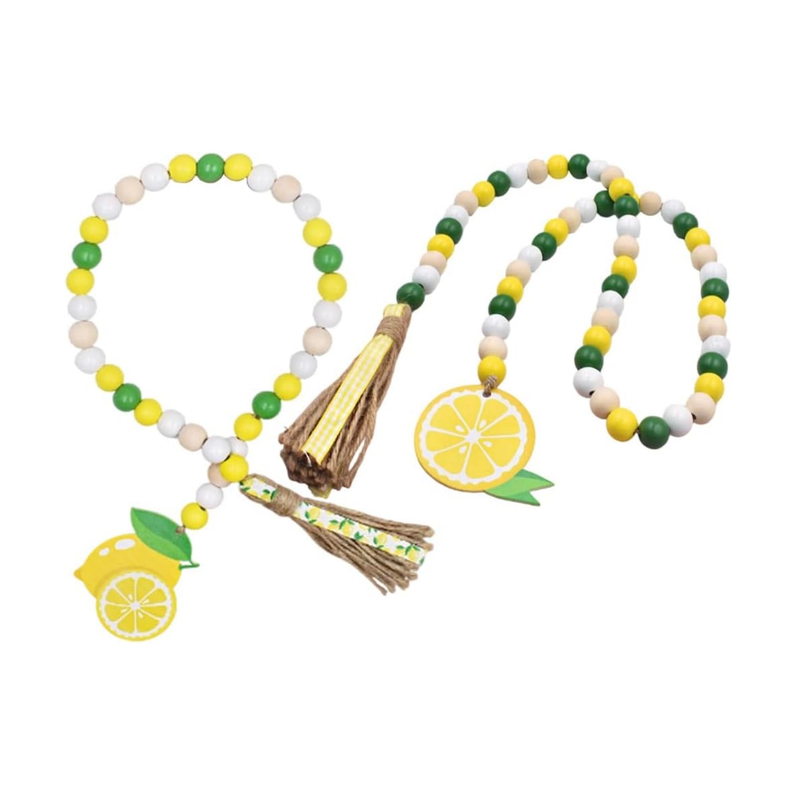 Lemon Wood Bead Garland / Lemon Wood Beads Garland / Set of 2