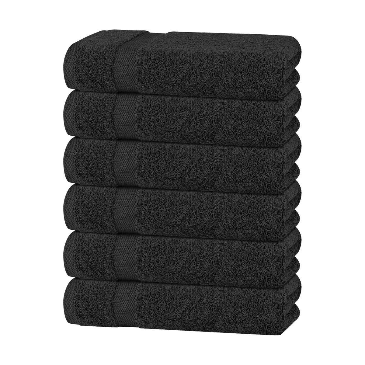 White Classic Wealuxe Black Bath Towels 24x50 Inch, Cotton Towel Set for Bathroom, Hotel, Gym, Spa, Soft Extra