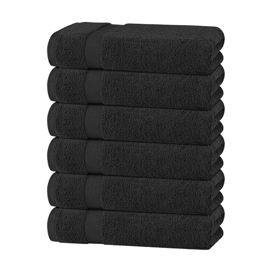 White Classic Wealuxe Black Bath Towels 24x50 Inch, Cotton Towel Set for Bathroom, Hotel, Gym, Spa, Soft Extra