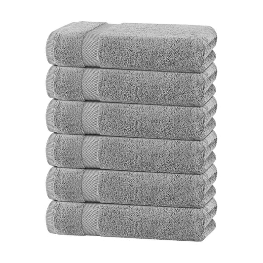 White Classic Wealuxe Light Gray Bath Towels 24x50 Inch, Cotton Towel Set for Bathroom, Hotel, Gym, Spa, Soft Extra