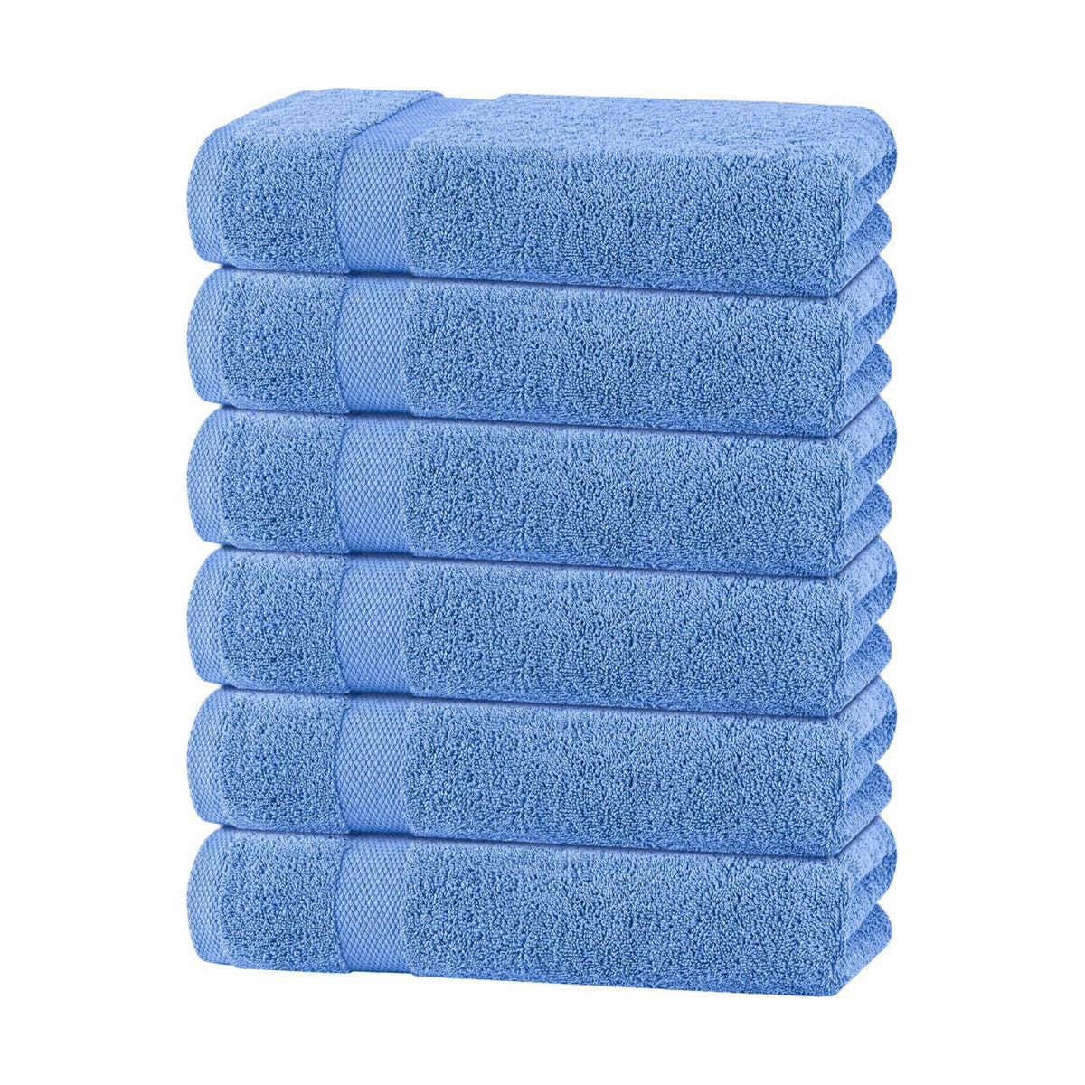White Classic Wealuxe Light Blue Bath Towels 24x50 Inch, Cotton Towel Set for Bathroom, Hotel, Gym, Spa, Soft Extra