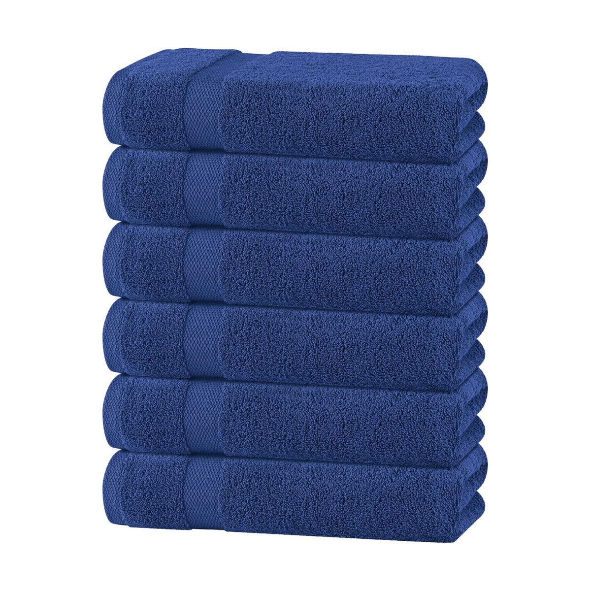 White Classic Wealuxe Navy Blue Bath Towels 24x50 Inch, Cotton Towel Set for Bathroom, Hotel, Gym, Spa, Soft Extra