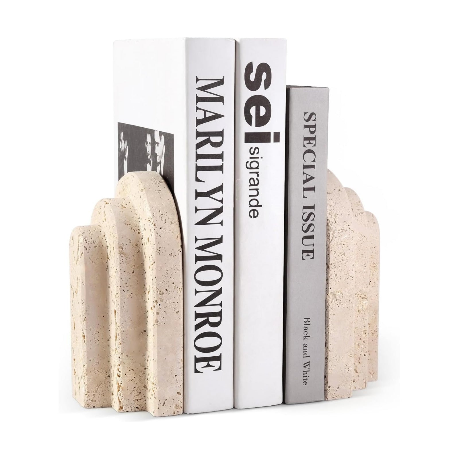 Heavy Duty Bookends / Arched-beige