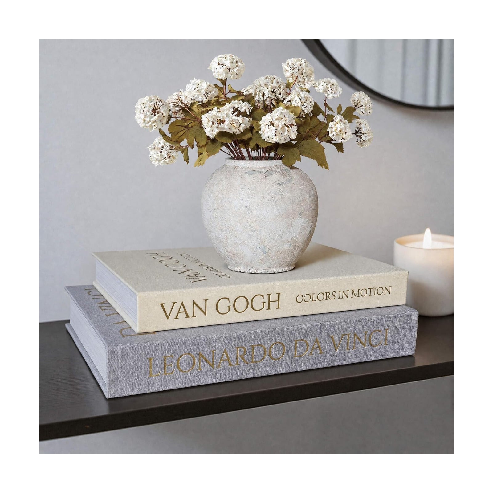 Decorative Linen Book / Grey-beige / Set of 2