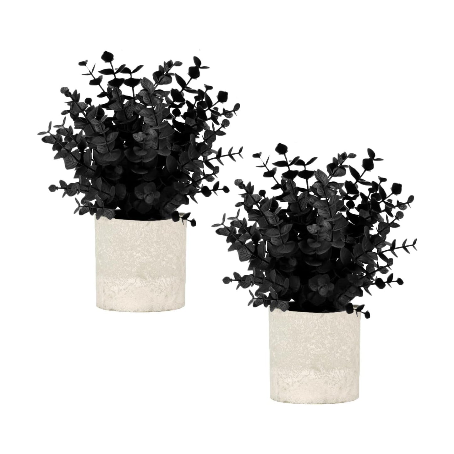 Velener 2 PCS Small Fake Eucalyptus Plant Halloween Artificial Potted Plants Indoor for Christmas Decor Indoor