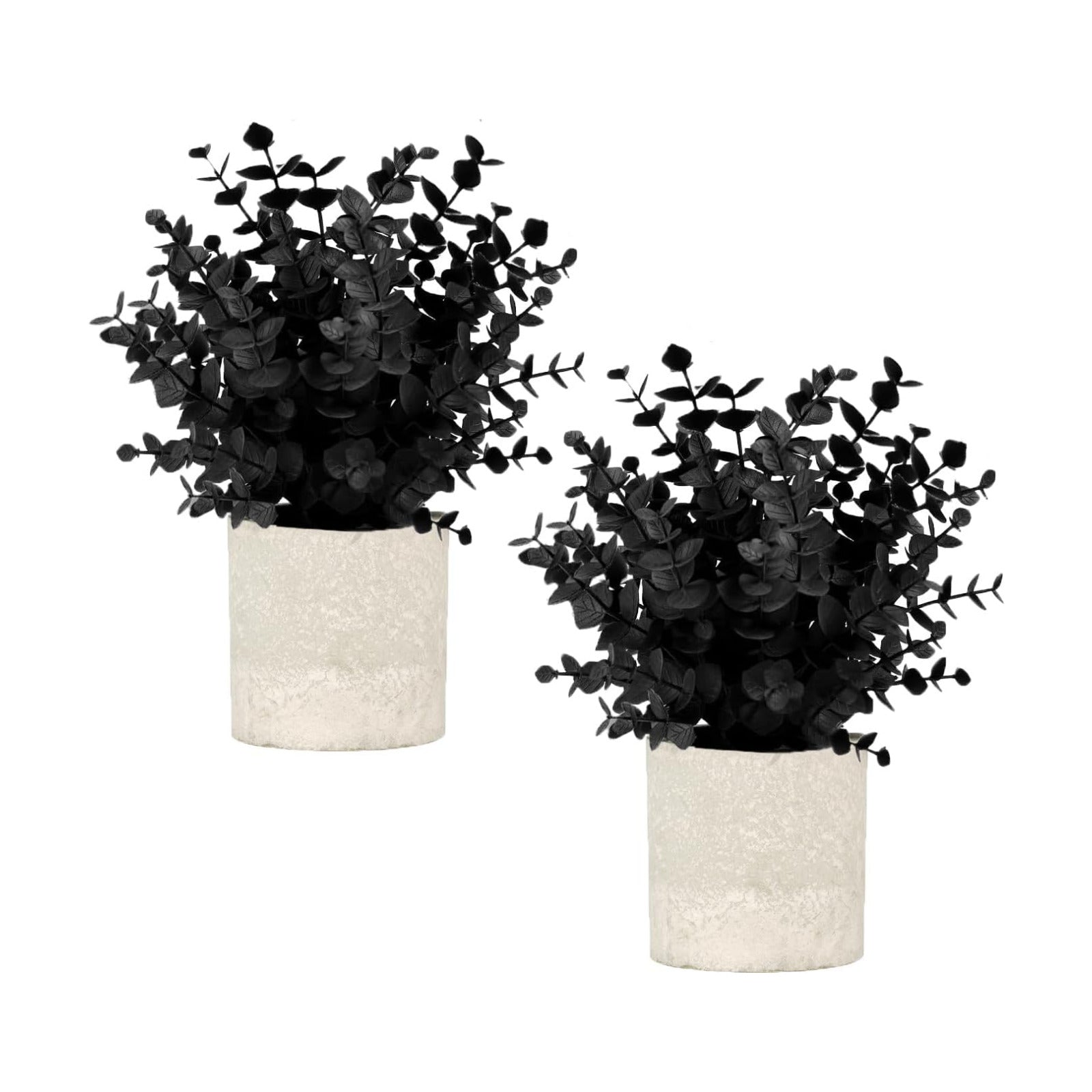 Velener 2 PCS Small Fake Eucalyptus Plant Halloween Artificial Potted Plants Indoor for Christmas Decor Indoor