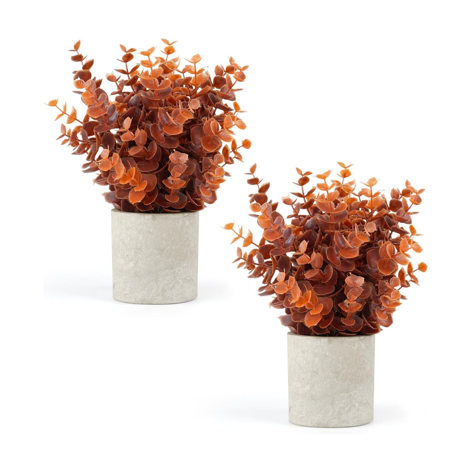 Velener 2 PCS Small Fake Eucalyptus Plant Artificial Potted Plants Indoor for Desk, Shelf, Home Decor Realistic Faux