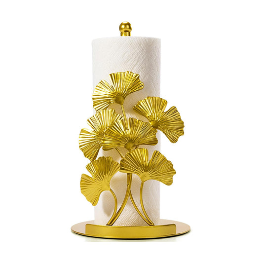 Vintage Gold Ginkgo Paper Towel Holder Countertop - Gold Kitchen Decor and Accessories, Luxury Housewarming Gifts for
