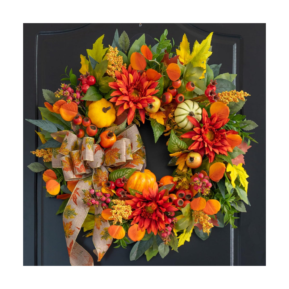 Fall Wreaths for Front Door 24 Inch Autumn Wreath Rustic Fall Decor