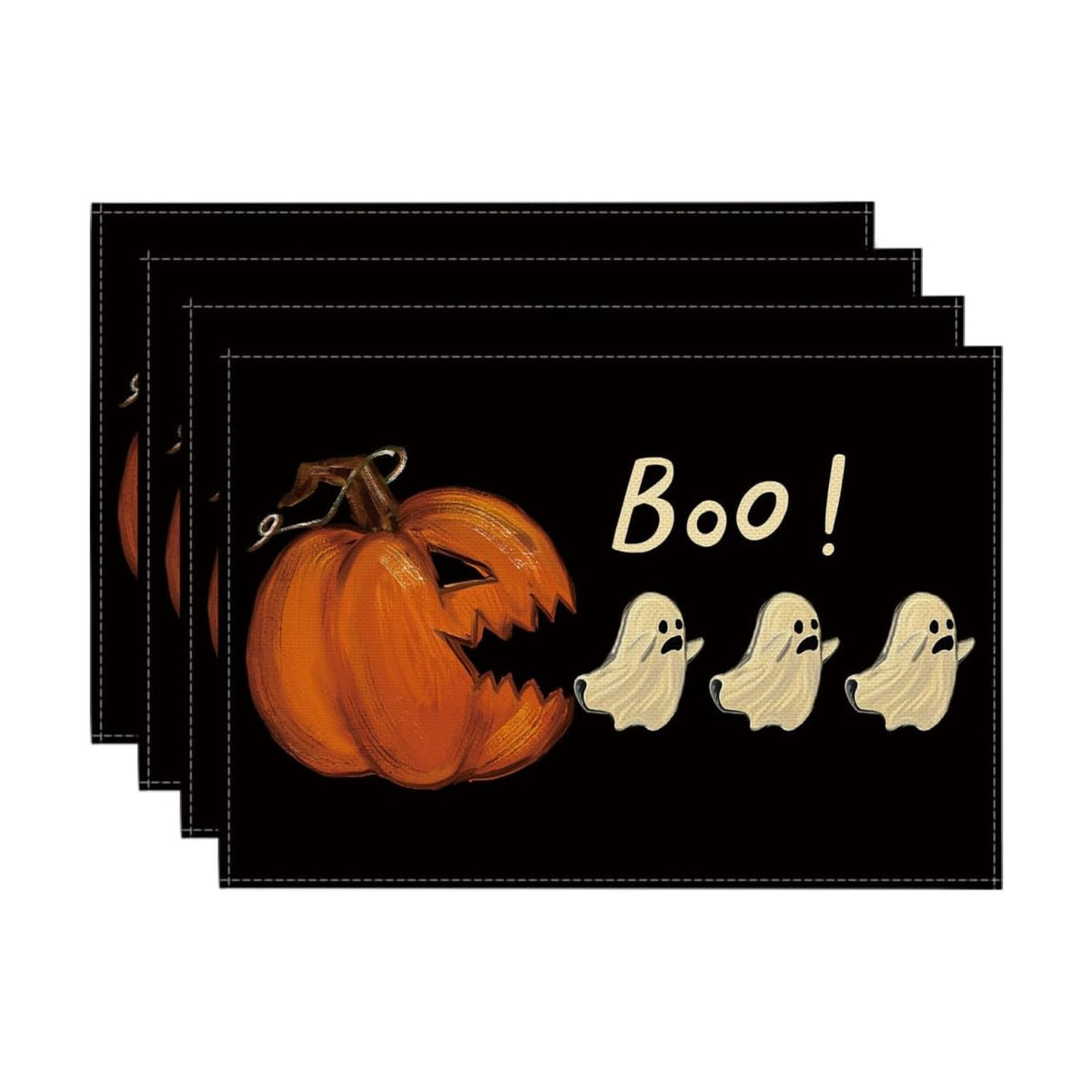 Artoid Mode Boo Ghost Halloween Placemats Set of 4-12 x 18 Inch
