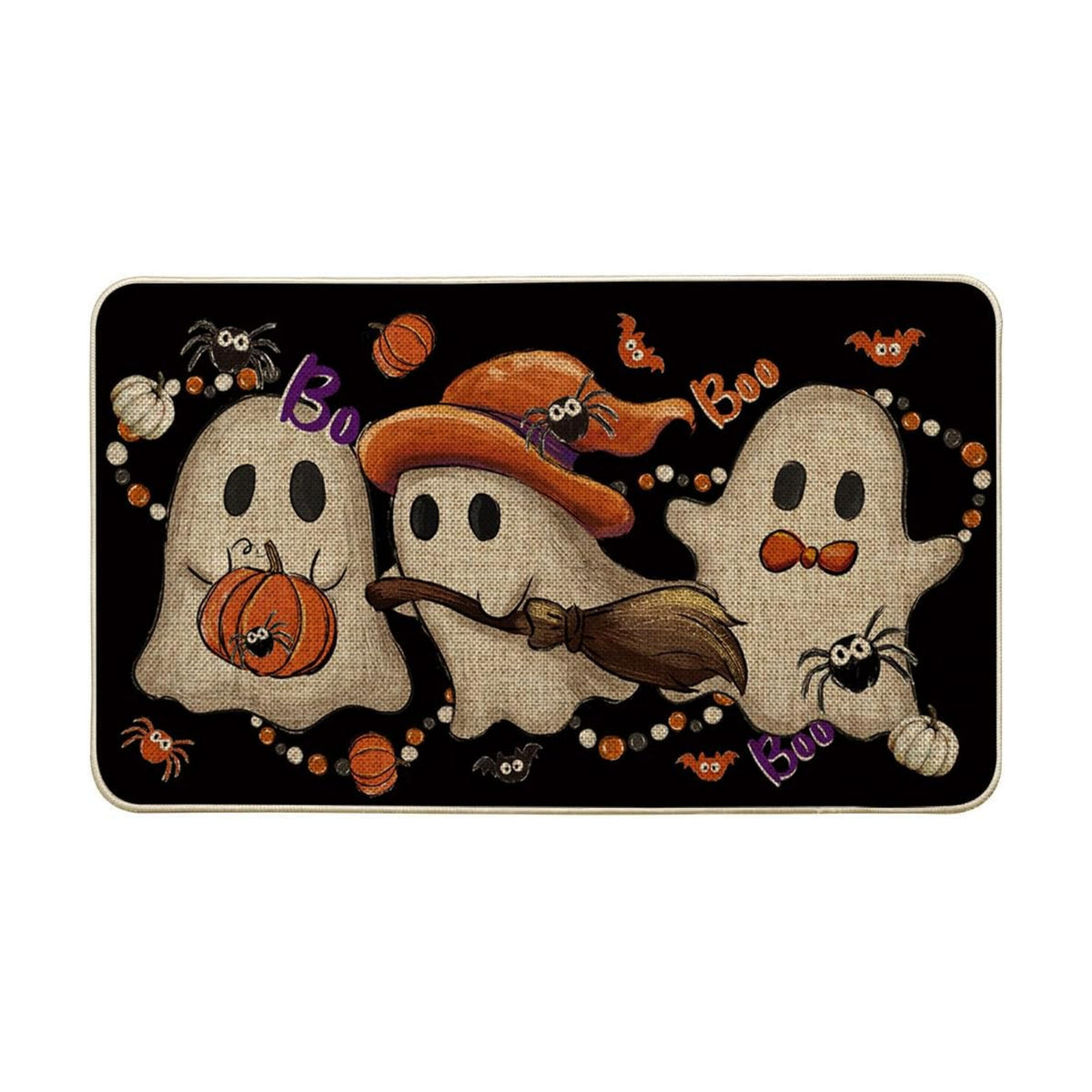Artoid Mode Ghost Pumpkin Halloween Doormat 17x29 Inch
