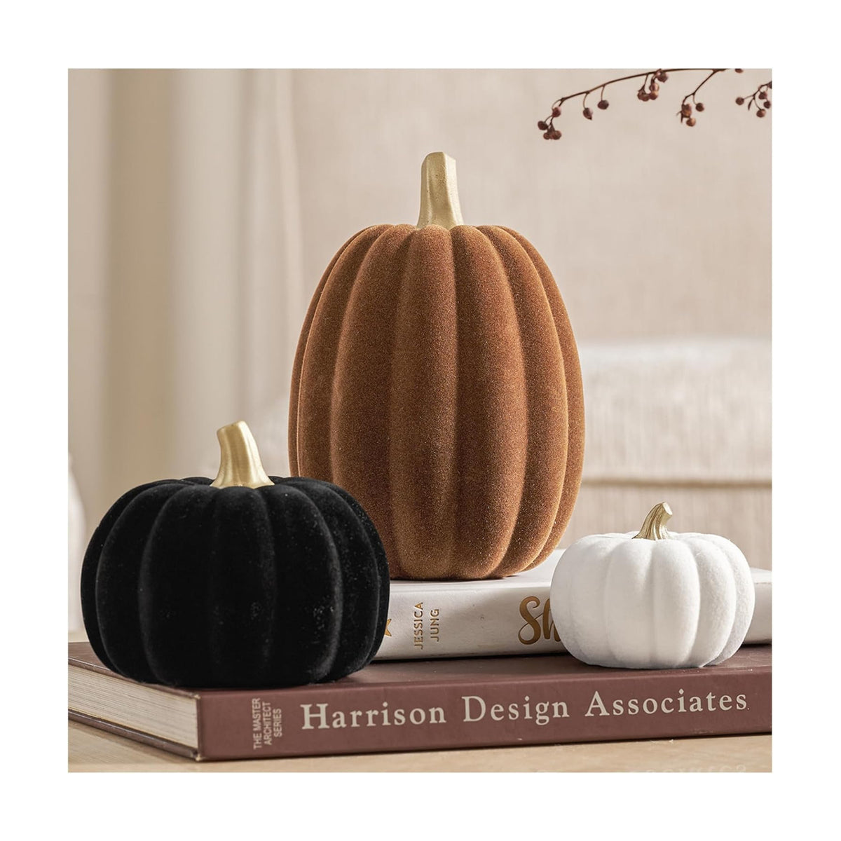 DN DECONATION 3 Pcs Fall Pumpkin Decorations, Artificial Pumpkin for Home