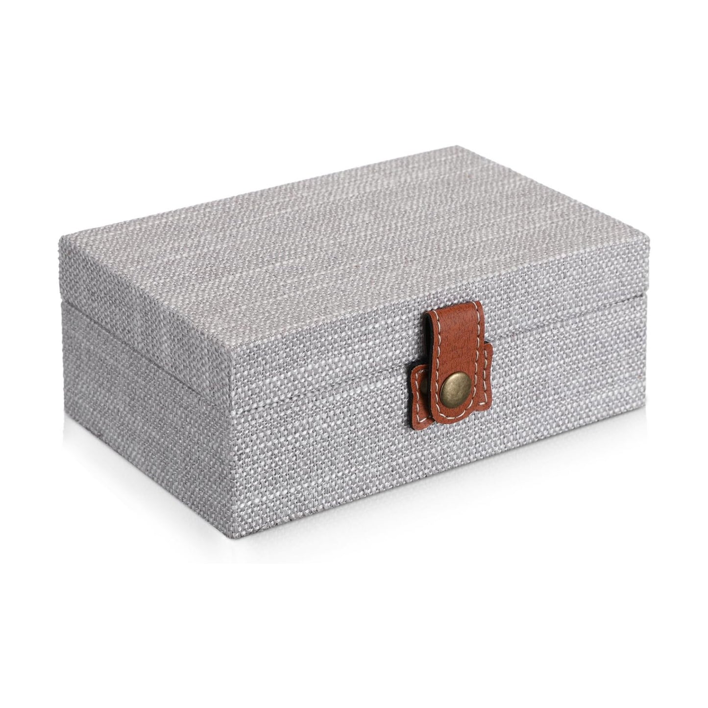Linen Covered Rectangular Keepsake Case / Small / Gray