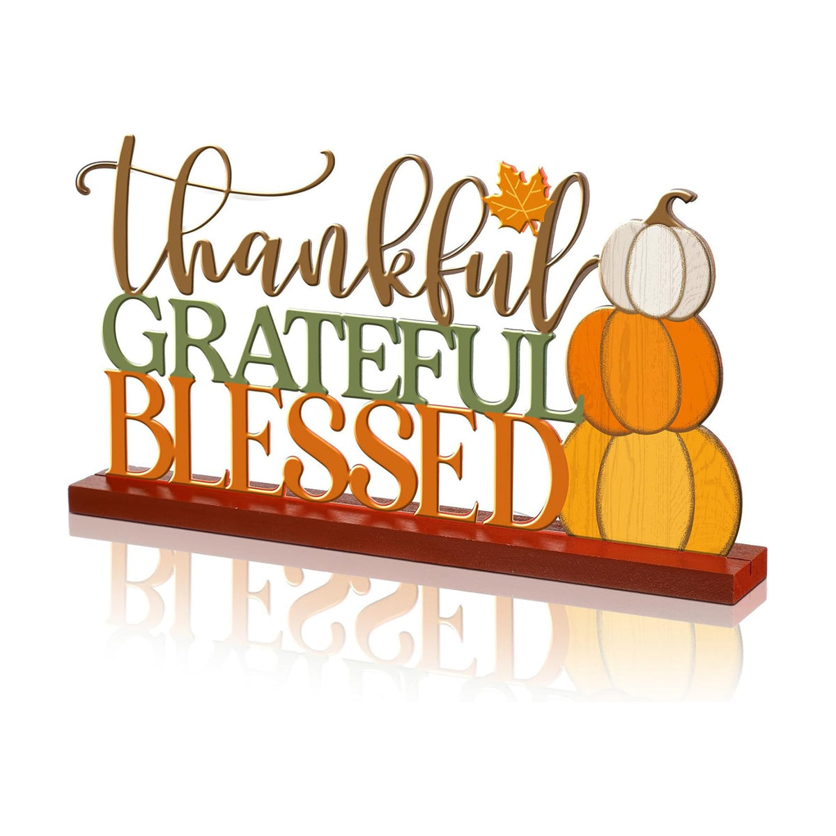 Cinnvoice 11.81inch Thanksgiving Table Sign Metal Fall Decorations for Home
