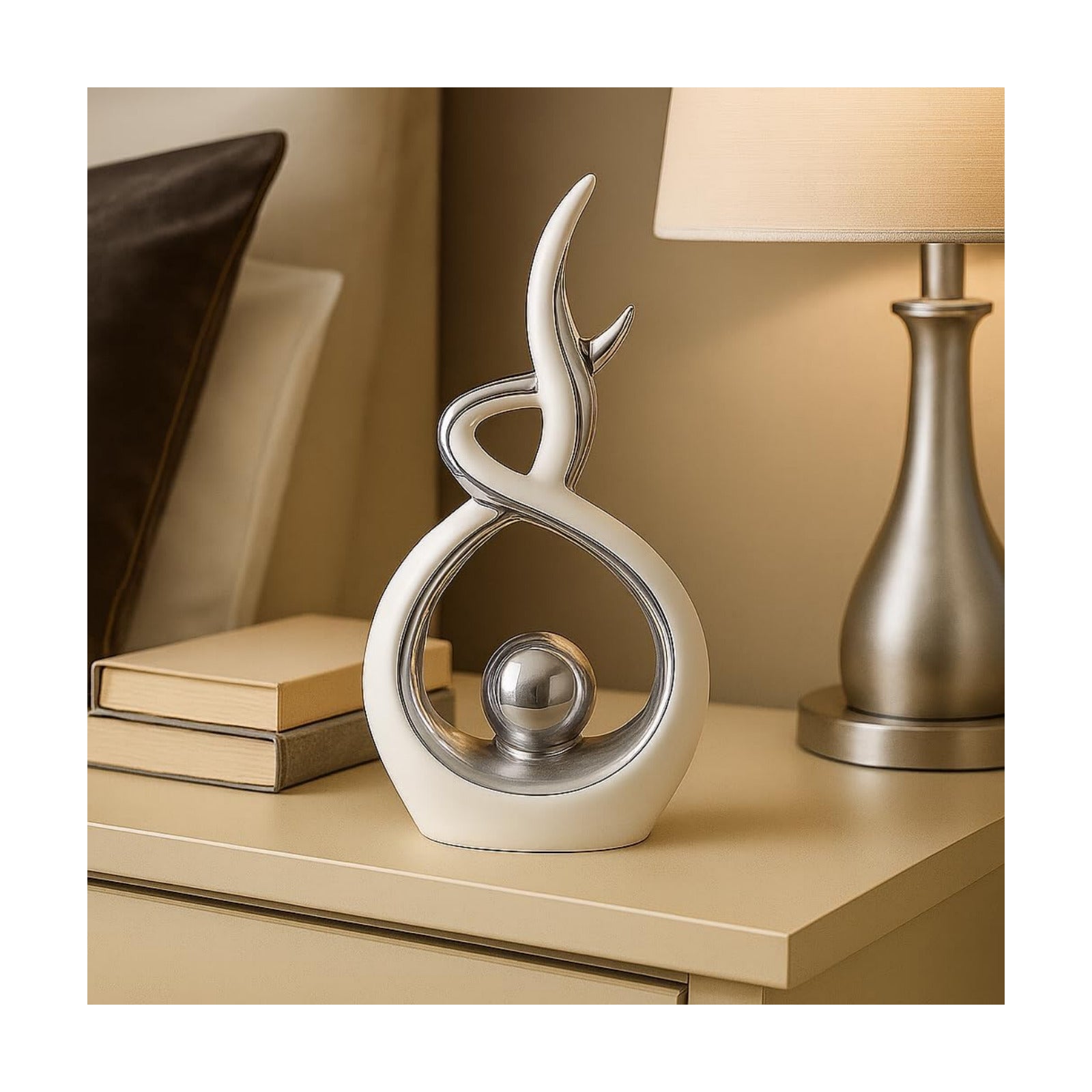 Modern Decorative Sculpture / White