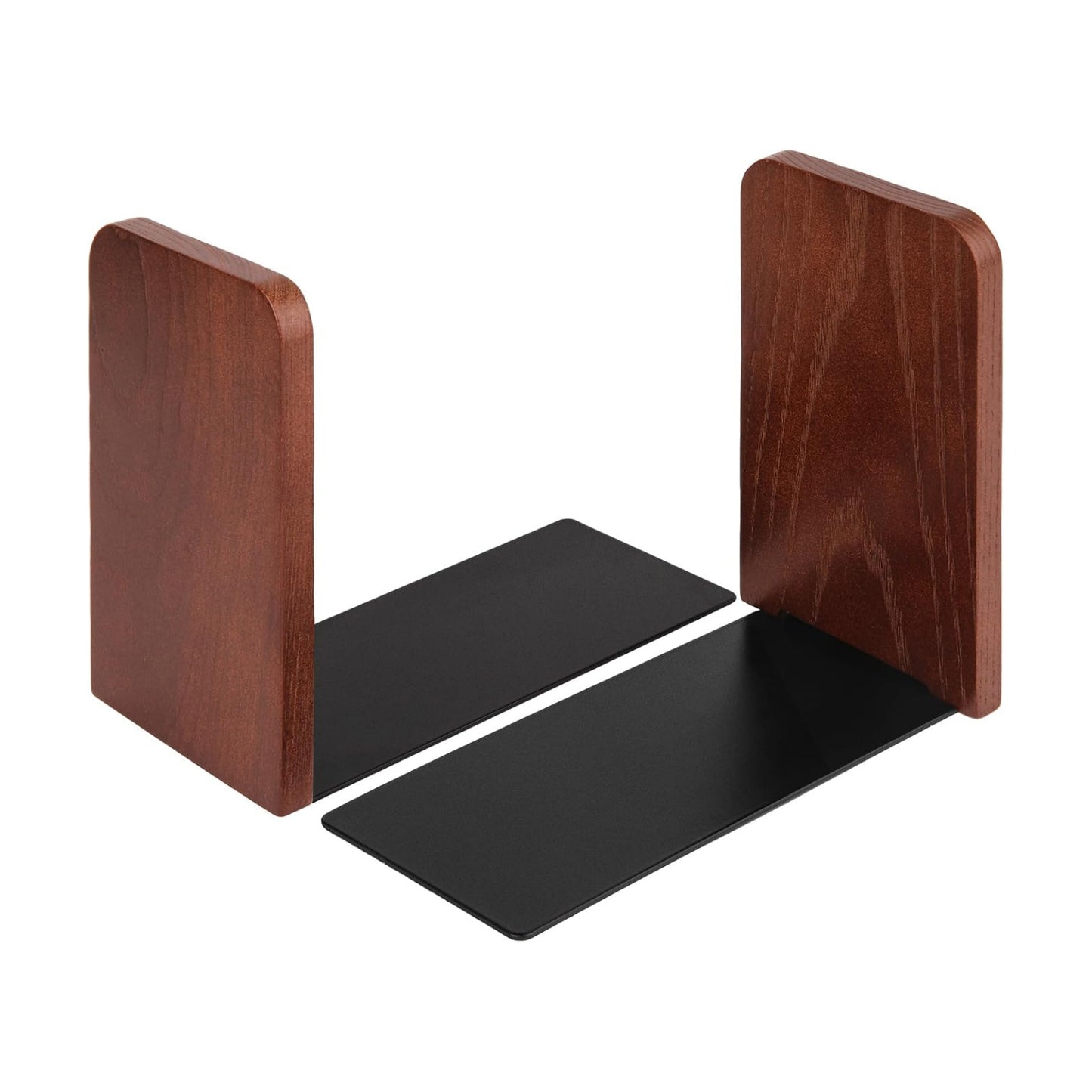 Wooden Bookends / Book Ends / Oak Wood / Small-1 Pair / Black