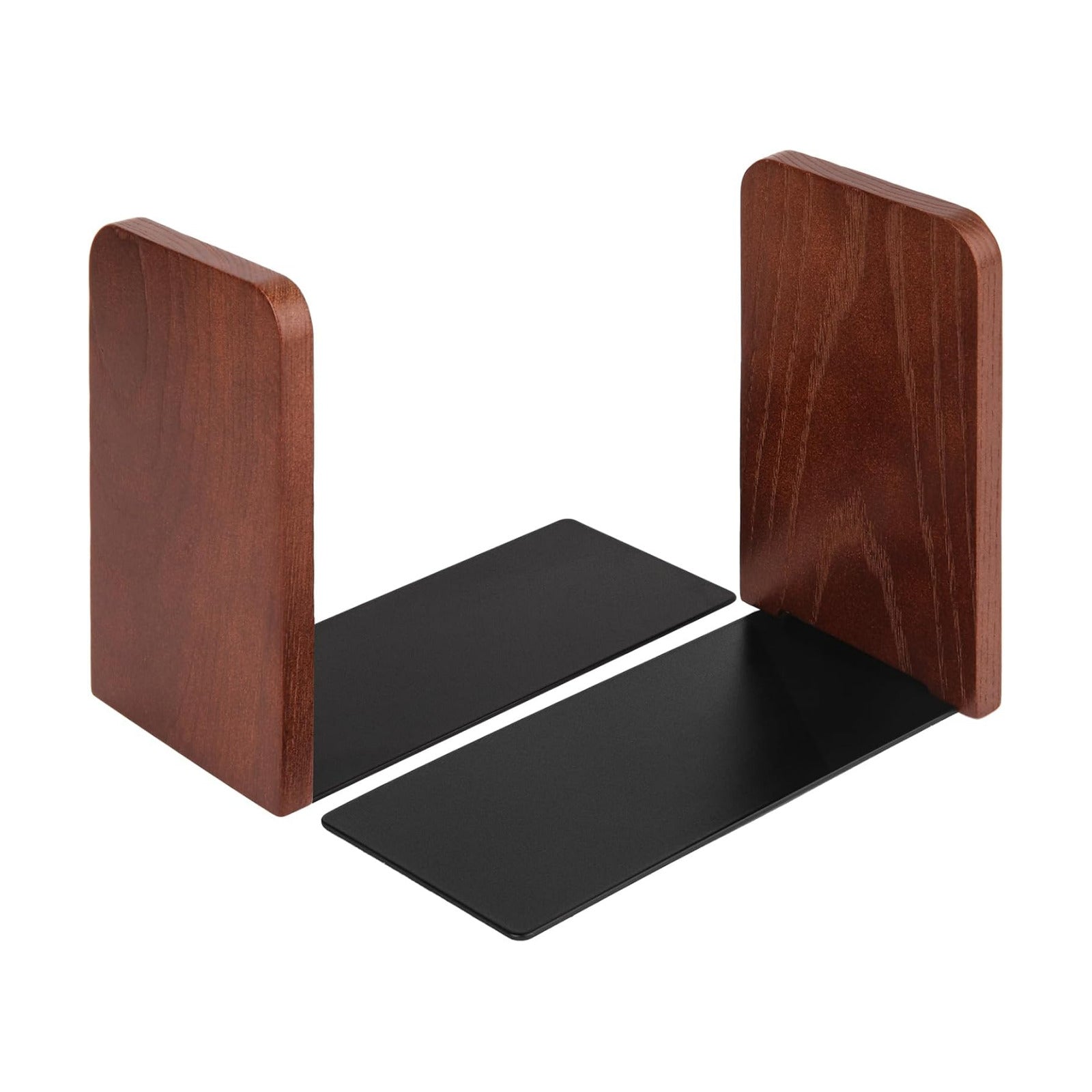 Wooden Bookends / Book Ends / Oak Wood / Small-1 Pair / Black