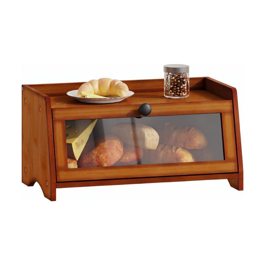 BAMBANG Bread Box for Kitchen Countertop, Bamboo Bread Box for Homemade Bread, Wooden Farmhouse Bread Storage