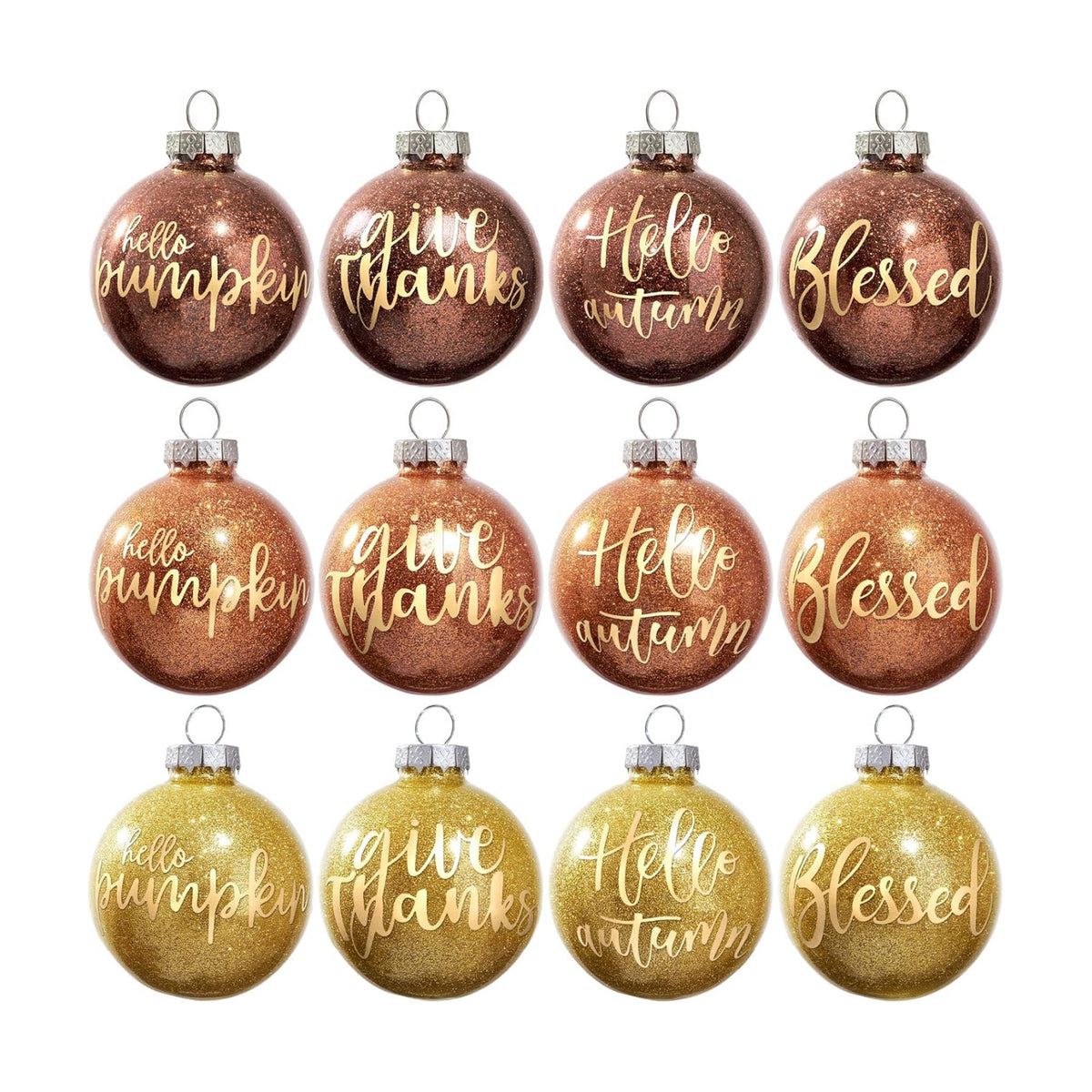 DN DECONATION 12PCS Thanksgiving Hanging Ball Ornaments for Home Party