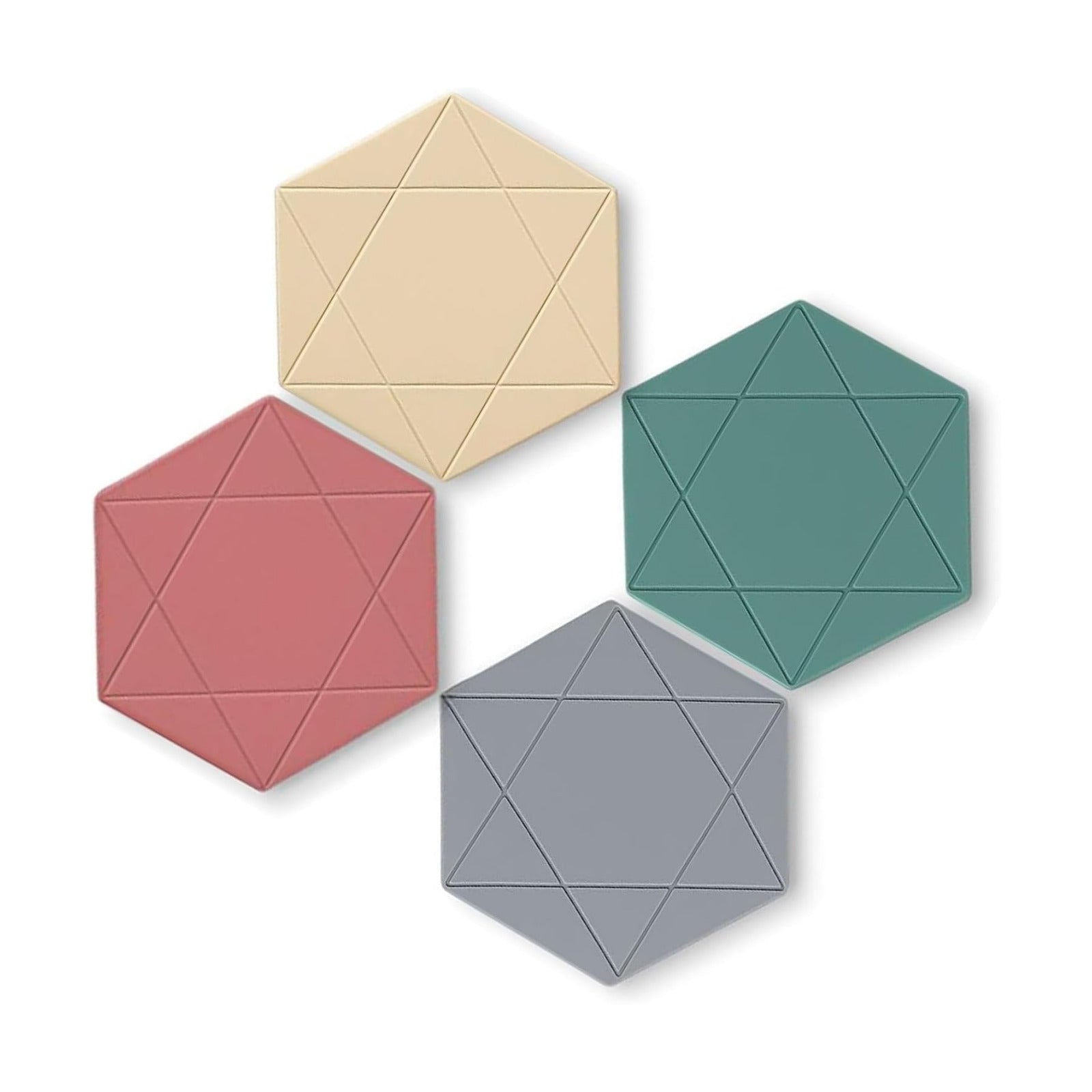 Hexagon Silicone Trivet Mats / Set of 4
