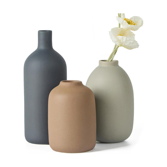 Ceramic Vase / Modern Vases for Bouquet Pampas Grass Dried Fresh Flowers / Neutral / Set of 3