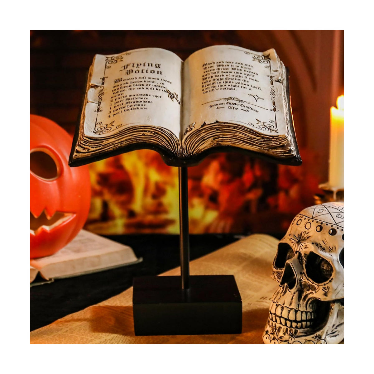 Halloween Indoor Resin Book Decorations Witch Antique Spellbook Centerpiece