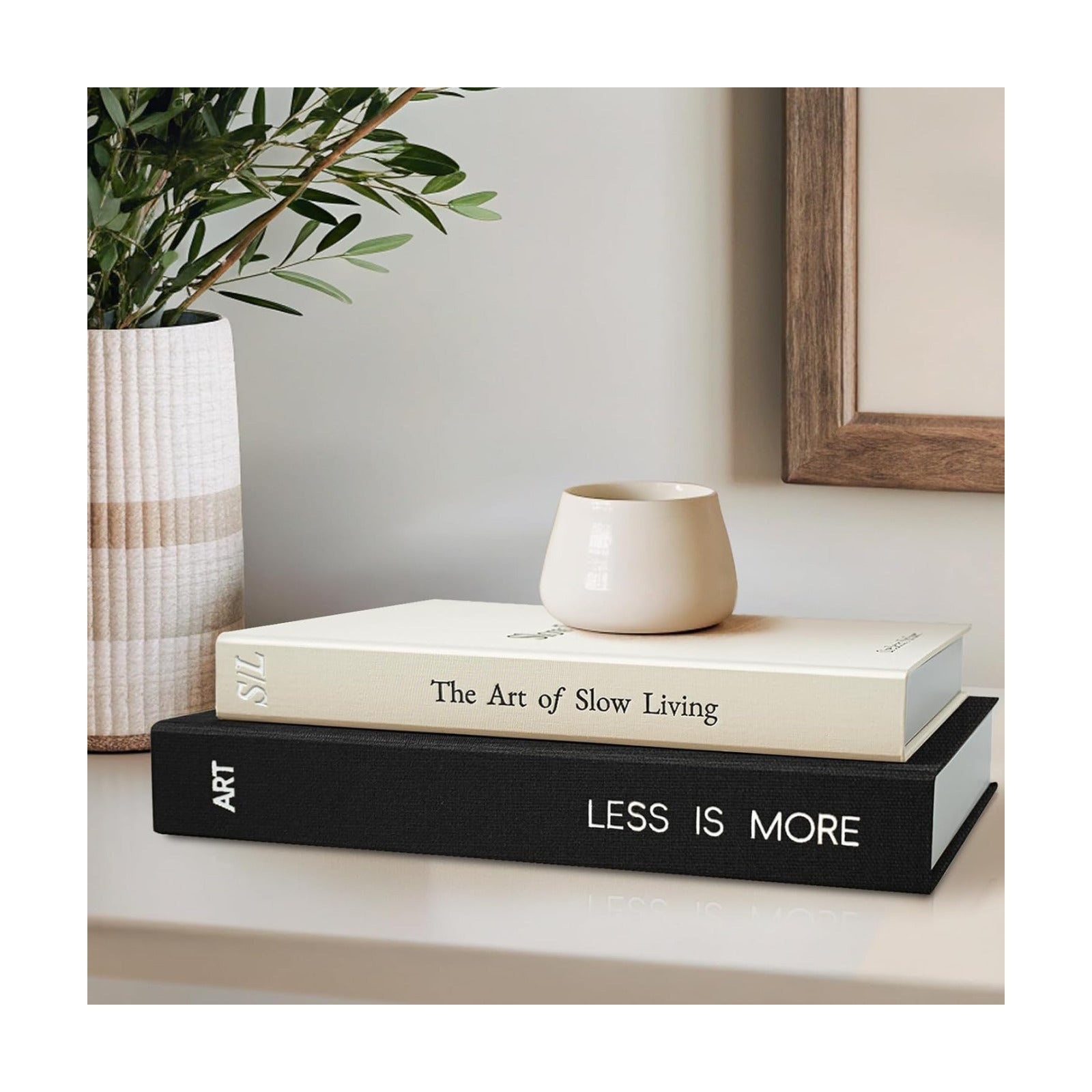 Minimalist Decorative Books / Black-white / Set of 2