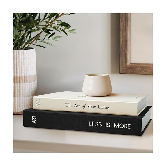 Minimalist Decorative Books / Black-white / Set of 2