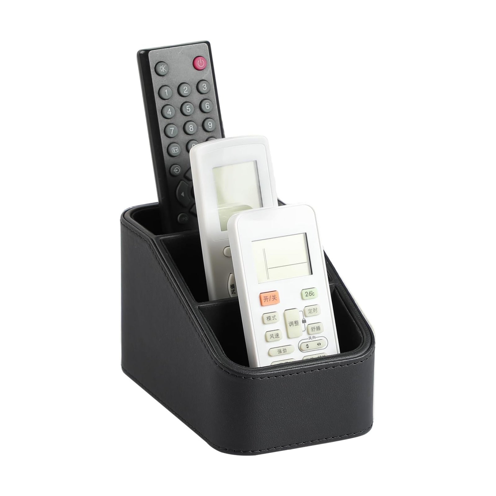 PU Leather Remote Control Holder / Black