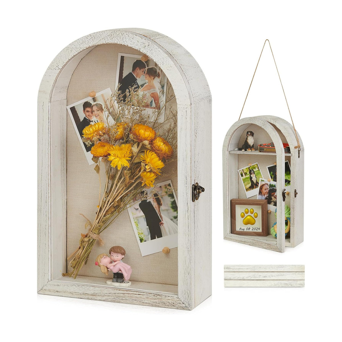 DGWJSU Shadow Box Frame 10x16 Large Shadow Boxes Display Cases with Linen Back and Removable Shelves, Picture Frame