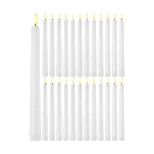 Treela Battery Operated LED Taper Candles,Roman Column,11 Inch,White