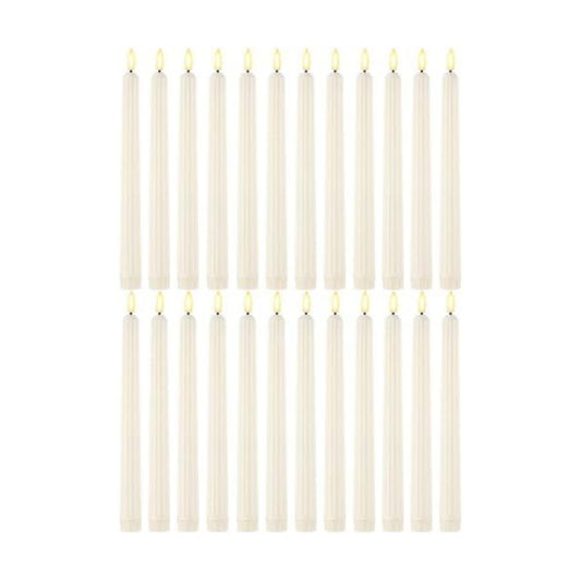 Treela Battery Operated LED Taper Candles,Roman Column,11 Inch,Ivory