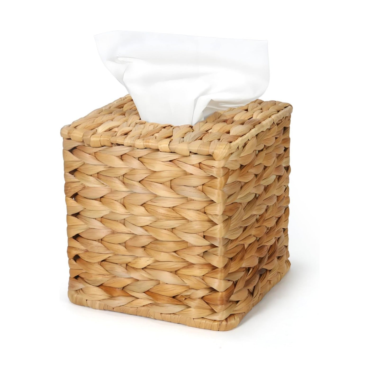 Water Hyacinth Square Tissue Box Cover / 5.8 " Square / Natural