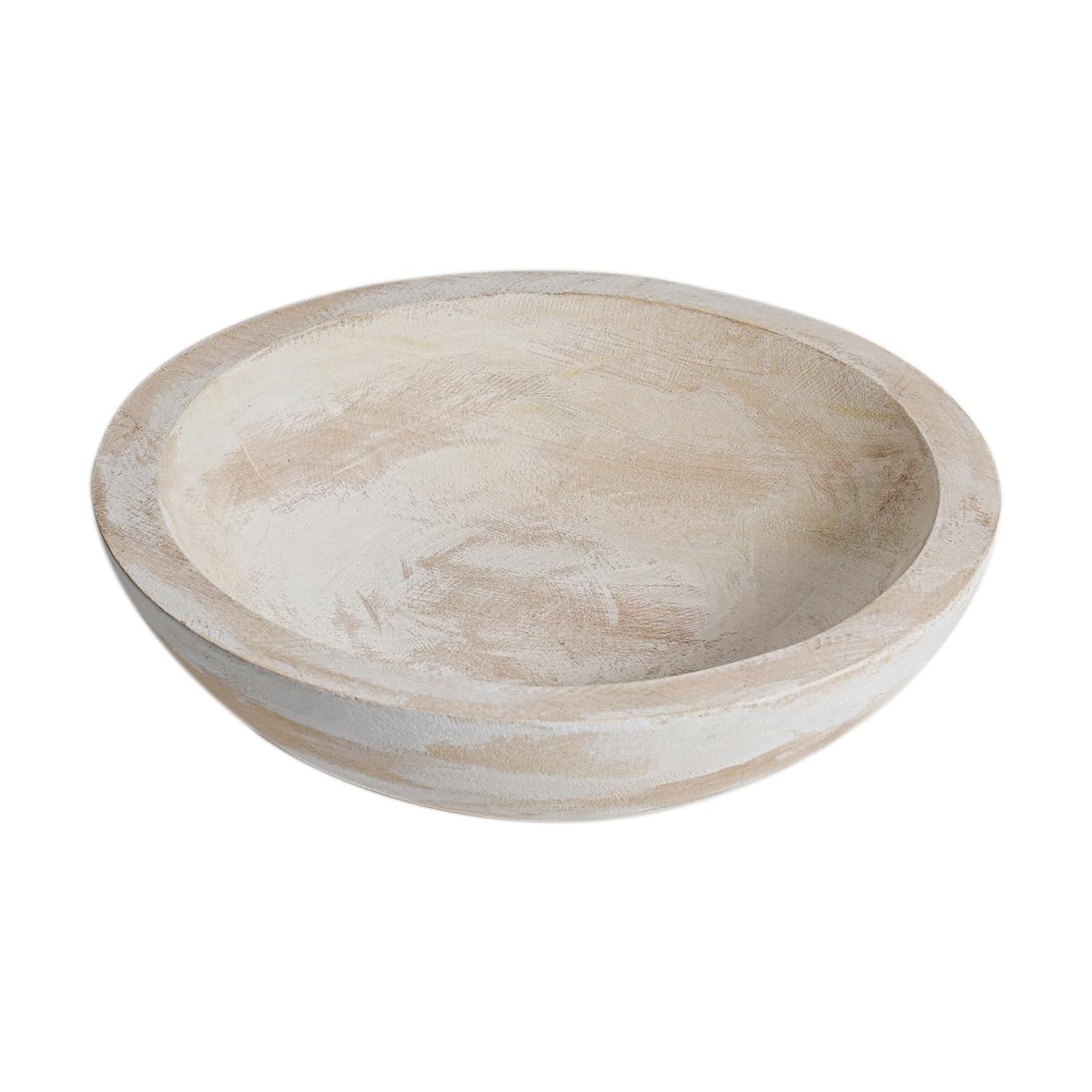 wood dough bowl / Whitewashed