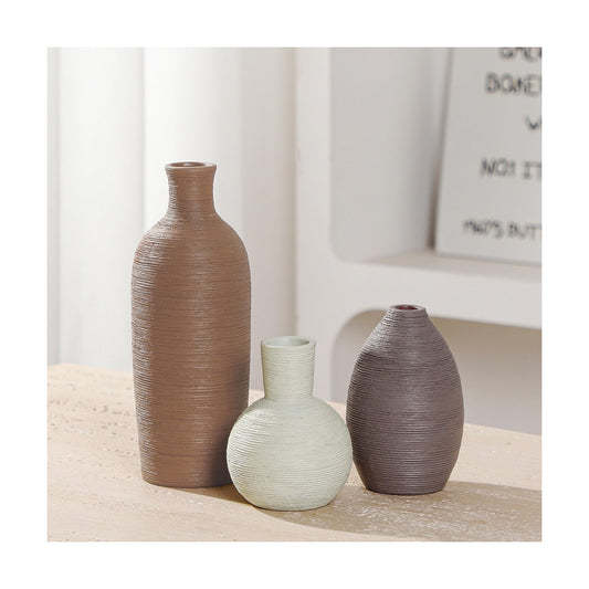 Ceramic Vases Home Decor Modern Rustic Farmhouse Pottery Decorative / Multicolor Brown / Set of 3