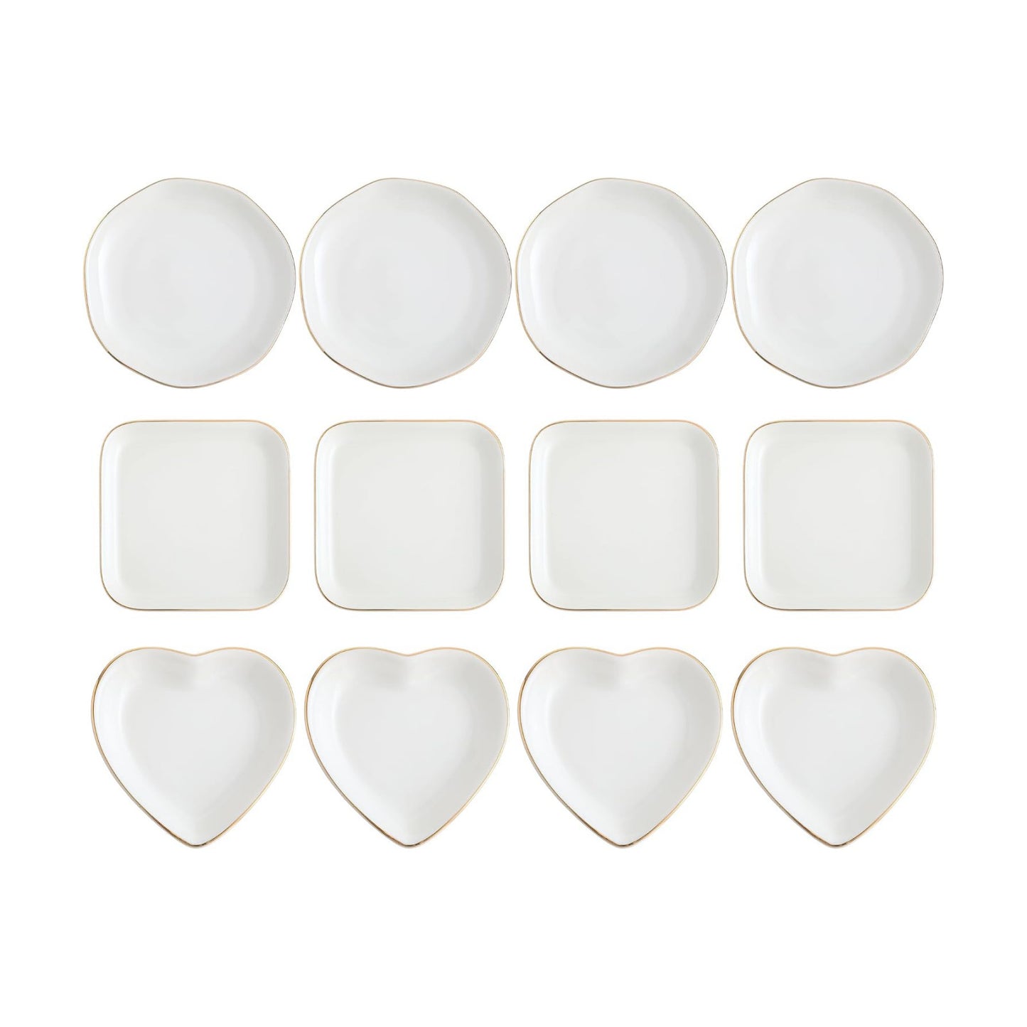 Ceramic Jewelry Tray in Ring Dish Bulk Decorative Trinket Dish for Bridal / 4.5 Inch / Set of 12