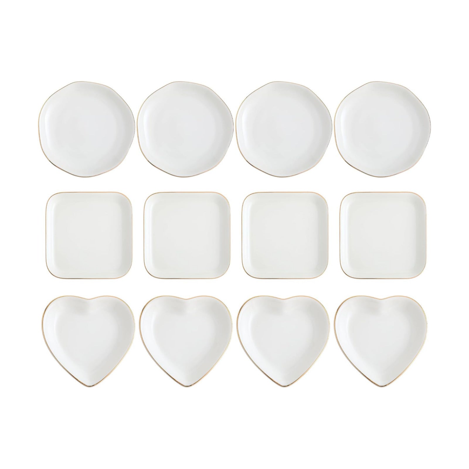 Ceramic Jewelry Tray in Ring Dish Bulk Decorative Trinket Dish for Bridal / 4.5 Inch / Set of 12