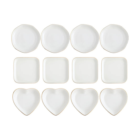Ceramic Jewelry Tray in Ring Dish Bulk Decorative Trinket Dish for Bridal / 4.5 Inch / Set of 12