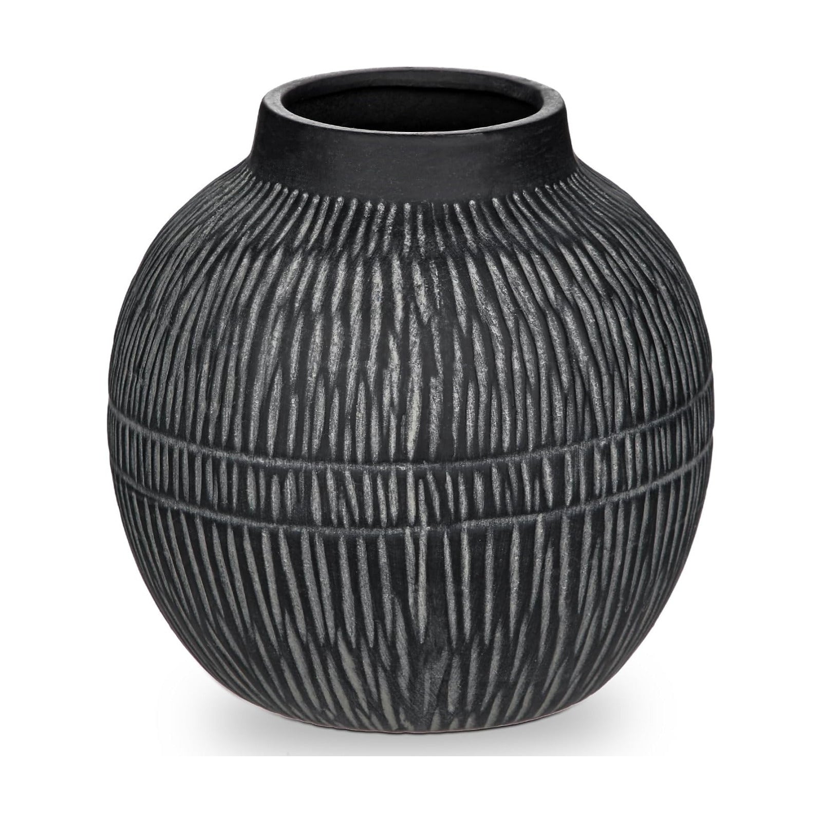 7" Short Rustic Vase / 7" Dark Grey