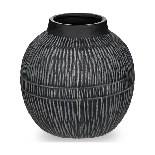 7" Short Rustic Vase / 7" Dark Grey