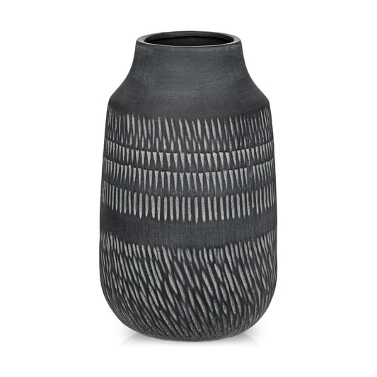 11" Rustic Farmhouse Vase / 11" Dark Gray