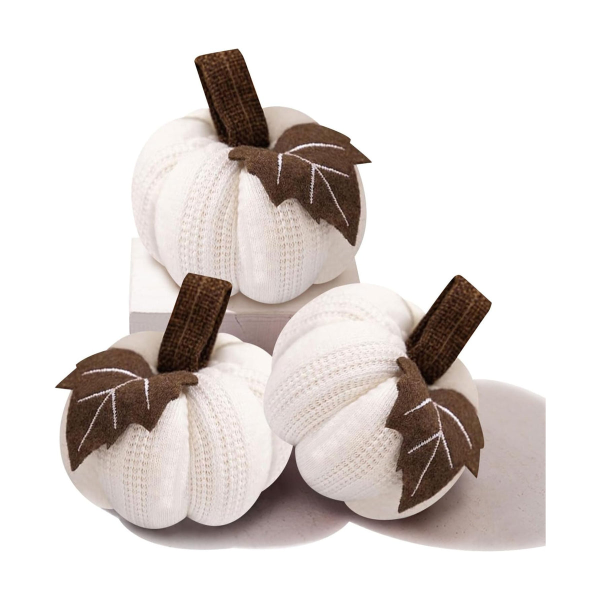 3Pcs Knitted Pumpkin Decor Set, Small Fall Hanging Ornaments for Home