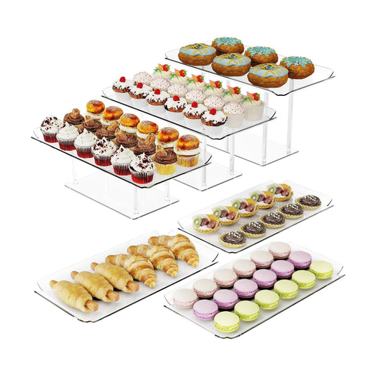 Acrylic Dessert Display Stands / Clear / Set of 6