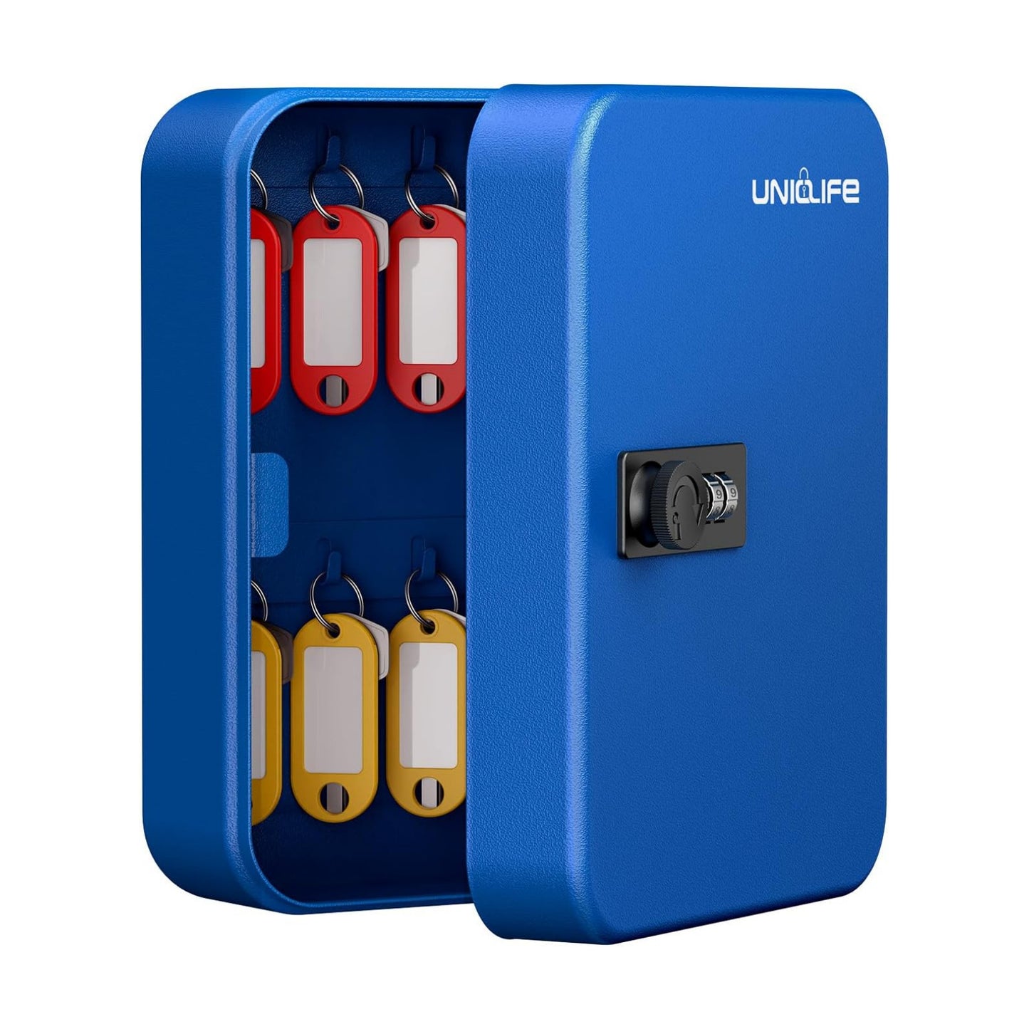 Combination Lock Resettable Digital Security Storage Box Steel Key Organizer / Blue / 20 Keys