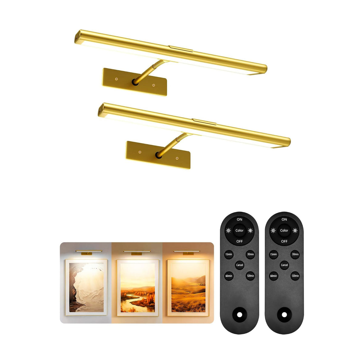 EZVALO Picture Light for Wall, 4800mAh Rechargeable Wireless Remote, 13‘’ Dimmable Magnetic LED Art Display Light with