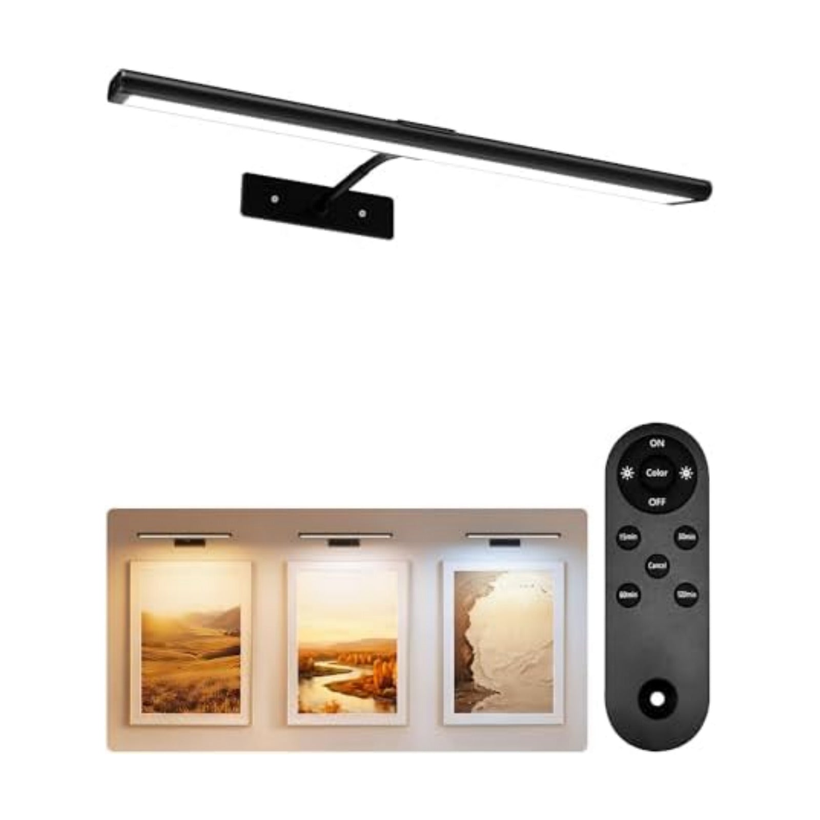 EZVALO Picture Light for Wall, 4800mAh 16'' Rechargeable Wireless IR Remote Built in Battery Lights for Painting