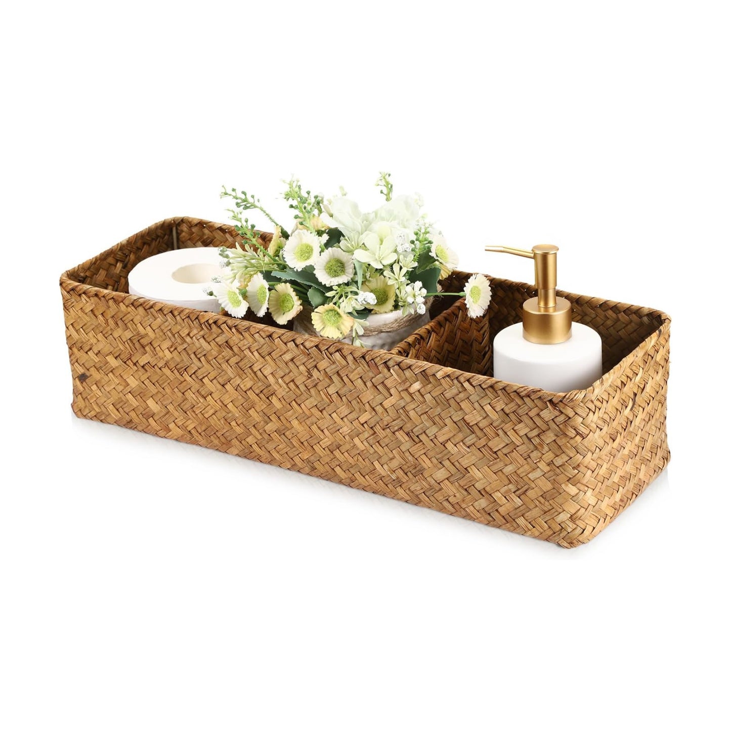 Seagrass Shelf Basket / Caramel / 5.9 x 4.3 / 17.2L x H