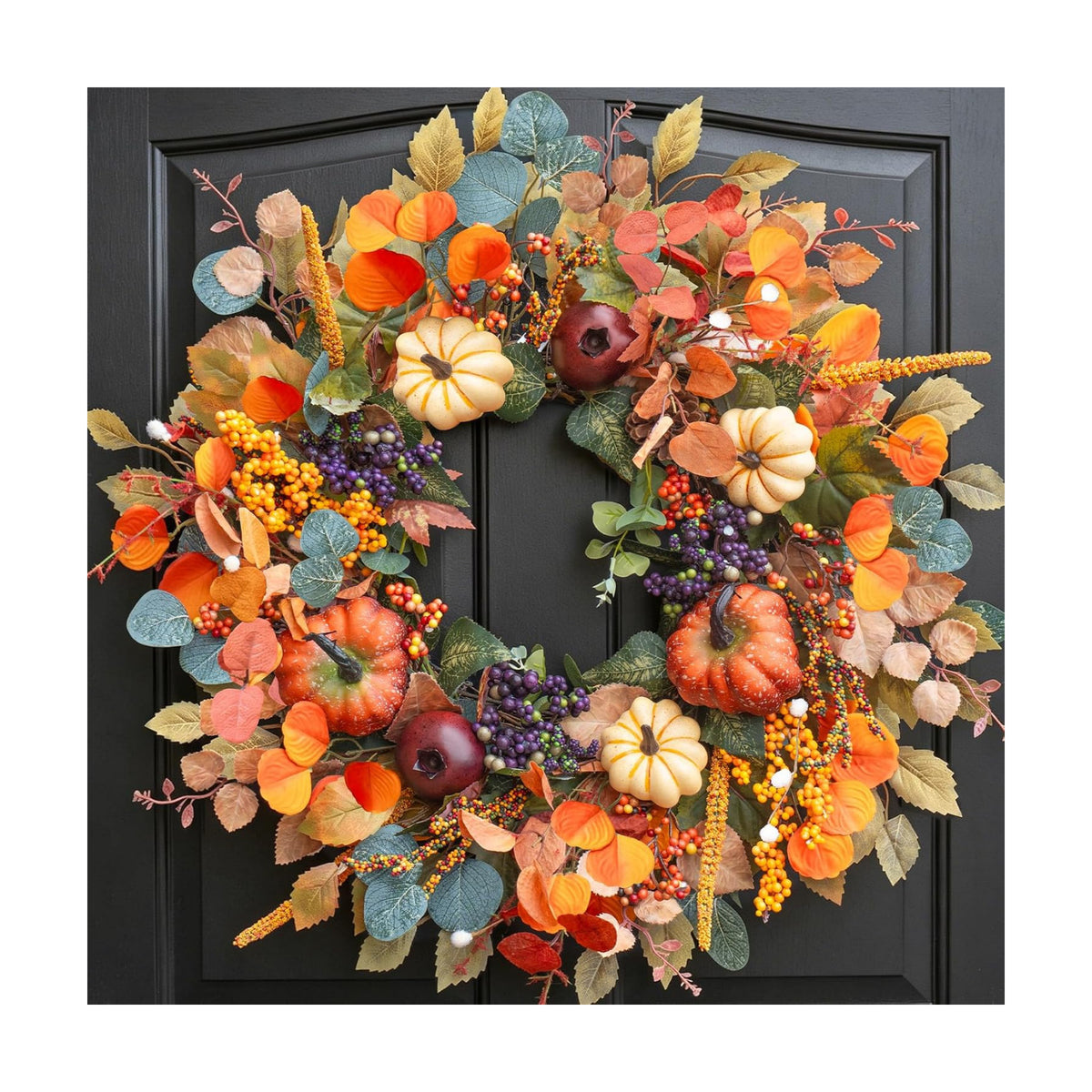 Fall Wreaths for Front Door 24 Inch Autumn Rustic Farmhouse Harvest Wreath