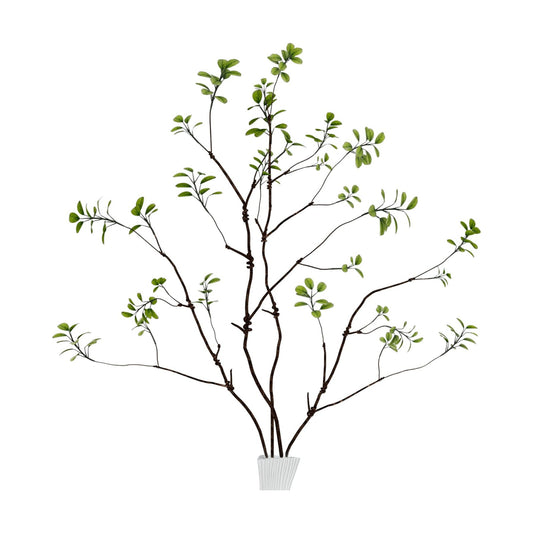 Faux Greenery Stems Branches for Vases / Green / Set of 4